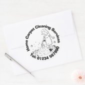 Tapijtreiniging en tapijtreinigers ronde sticker (Envelop)