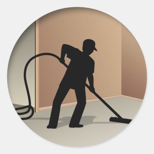 tapijtreiniging ronde sticker (Voorkant)