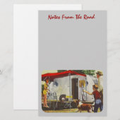  tapijtschelp met ingeblikte ham Camper Camp Briefpapier (Voorkant / Achterkant)