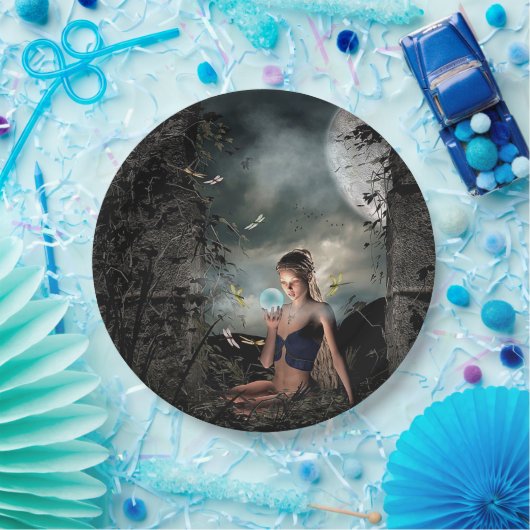  tapijtschelp met volledige maan kanaalriem Borden Papieren Bordje (Feest)