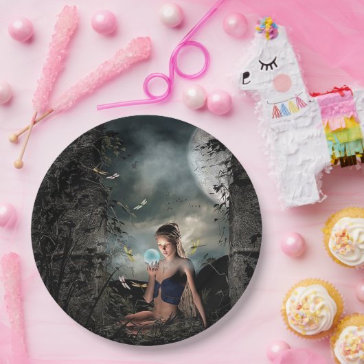  tapijtschelp met volledige maan kanaalriem Borden Papieren Bordje (Feest)