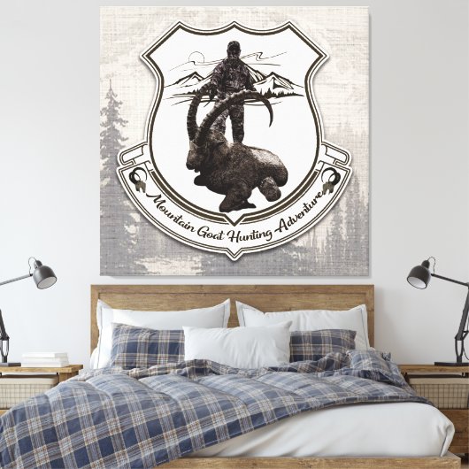 tapijtschelp poster voor de jacht op gebergte canvas afdruk (Insitu (Slaapkamer))