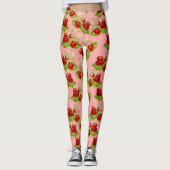 tapijtschelp roze aardbei leggings (Voorkant)
