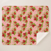 tapijtschelp roze aardbei sherpa deken (Voorkant (horizontaal))