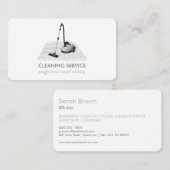 Tapijtwasser stofzuiger zilvergrijs visitekaartje (Voorkant / Achterkant)