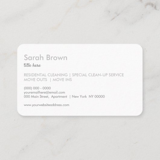 Tapijtwasser stofzuiger zilvergrijs visitekaartje (Achterkant)