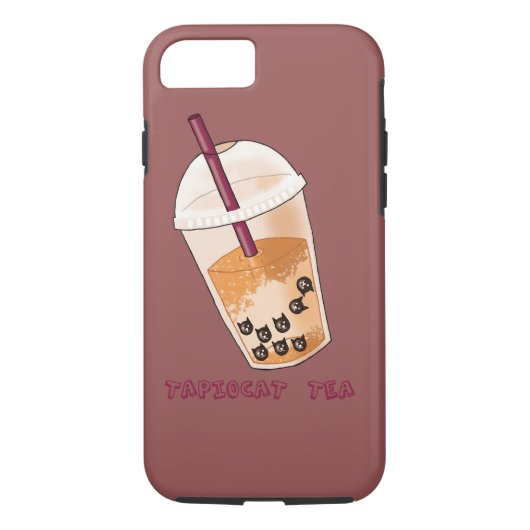 Tapiocat Tea | Cute Cat Pun Illustratie Case-Mate iPhone Case (Achterkant)