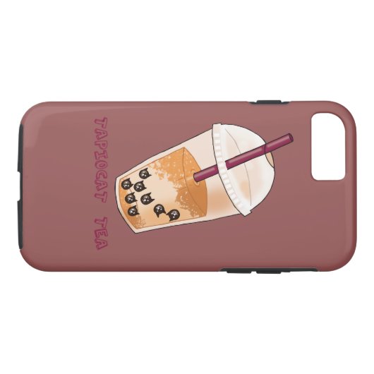 Tapiocat Tea | Cute Cat Pun Illustratie Case-Mate iPhone Case (Achterkant (Horizontaal))