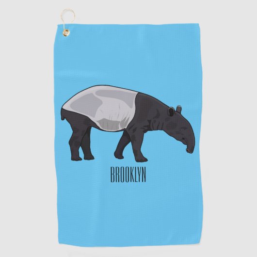 Tapir cartoon illustratie golfhanddoek (Voorkant)