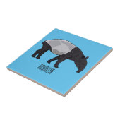Tapir cartoon illustratie tegeltje (Zijkant)