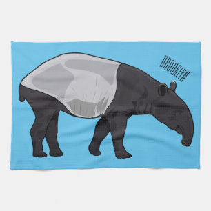Tapir cartoon illustratie theedoek