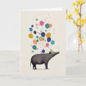 Tapir Celebration Wenskaart Kaart (Gele Bloem)