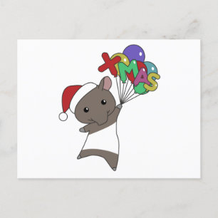 Tapir Christmas Tapirs Winter Animals Briefkaart