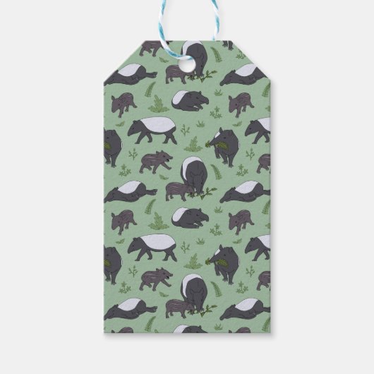 Tapir Familiediner in het groen Cadeaulabel (Voorkant)