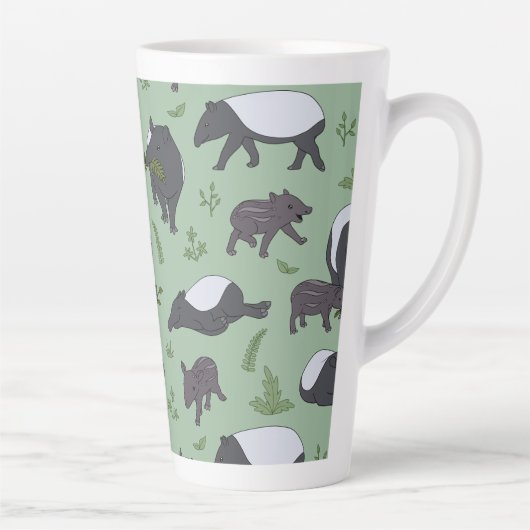 Tapir Familiediner in het groen Latte Mok (Rechts)