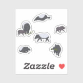 Tapir Familiediner in het groen Sticker (Vel)