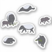 Tapir Familiediner in het groen Sticker (Voorkant)
