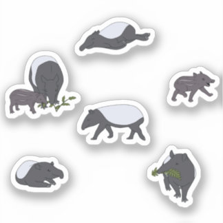 Tapir Familiediner in het groen Sticker