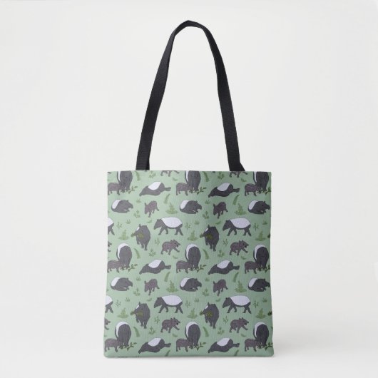 Tapir Familiediner in het groen Tote Bag (Voorkant)