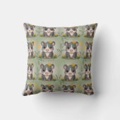 Tapir gele bloemenprint kussen (Achterkant)