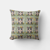 Tapir gele bloemenprint kussen (Voorkant)