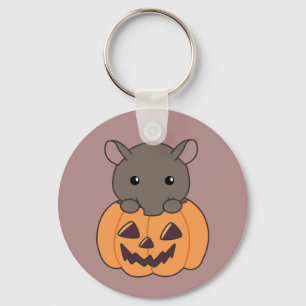 Tapir in Pumpkin Cute Tapire Happy Halloween Keych Sleutelhanger