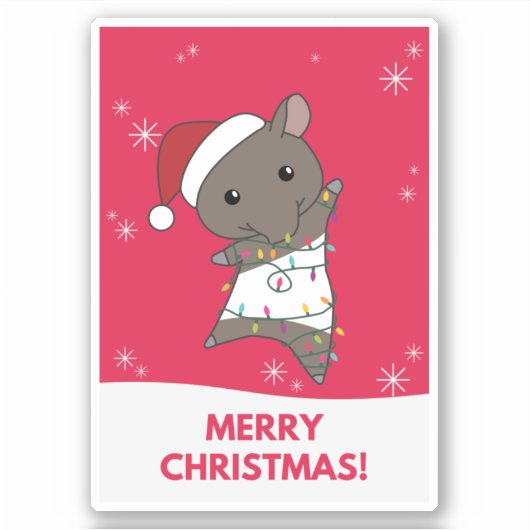 Tapir kersttapire Winter Animals Sticker (Voorkant)