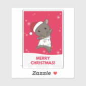 Tapir kersttapire Winter Animals Sticker (Vel)