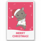 Tapir kersttapire Winter Animals Sticker (Voorkant)
