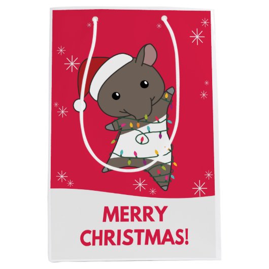 Tapir kersttapire winterdieren Gemiddeld Gift Medium Cadeauzakje (Voorkant)