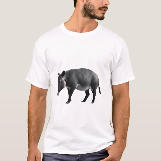 Tapir Love - Black & White Wildlife Art T-shirt (Voorkant)
