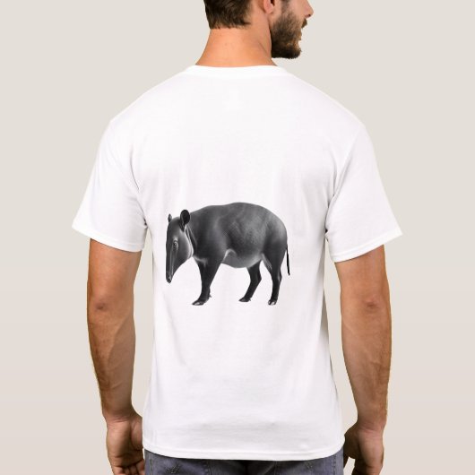 Tapir Love - Black & White Wildlife Art T-shirt (Achterkant)