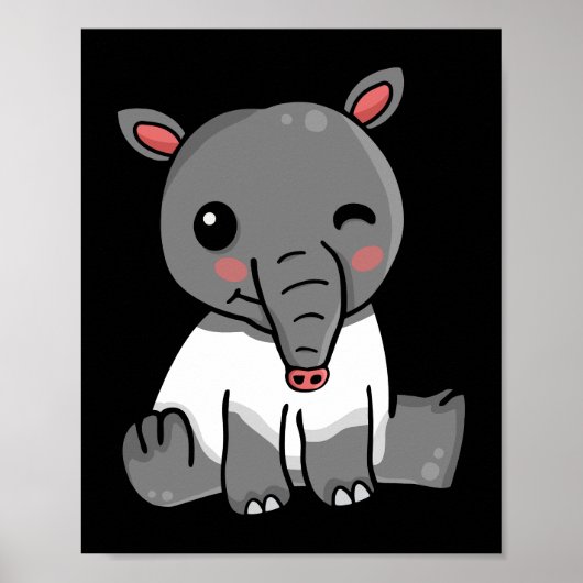 Tapir Lover Kinder Leuke Tapirus Vrouwen Tapir Poster (Voorkant)