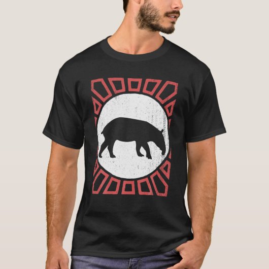 Tapir Lover  Retro Style Animal T-shirt (Voorkant)