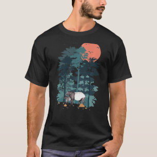 Tapir Mountain Pine Tree Sky-vogels vliegen naar d T-shirt