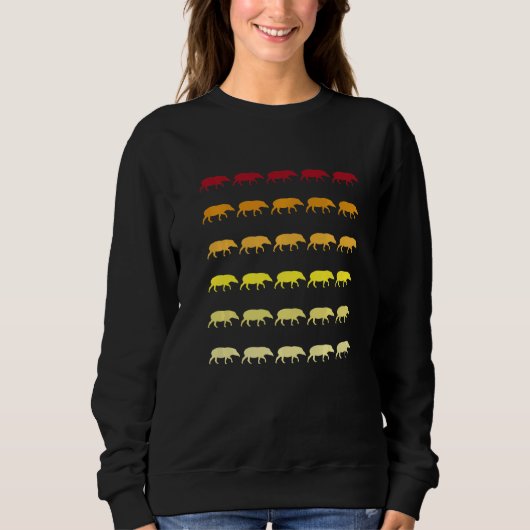 Tapir Retro Dier Patroon Trui (Voorkant)