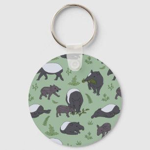Tapirfamilie diner in het groen sleutelhanger