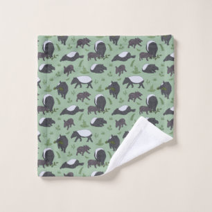 Tapirfamilie diner in het groen washandje