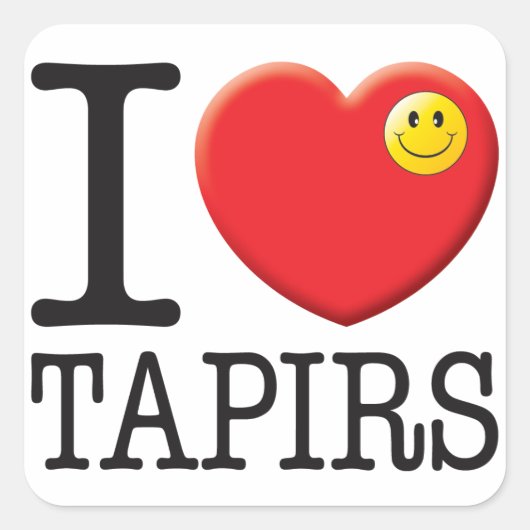 Tapirs Liefde Vierkante Sticker (Voorkant)