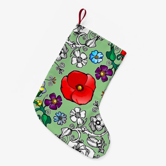 Tapis de fleurs au coquelicot kleine kerstsok (Voorkant (Hangend))