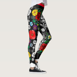 Tapis de fleurs au coquelicot leggings