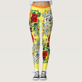 Tapis de fleurs au coquelicot leggings