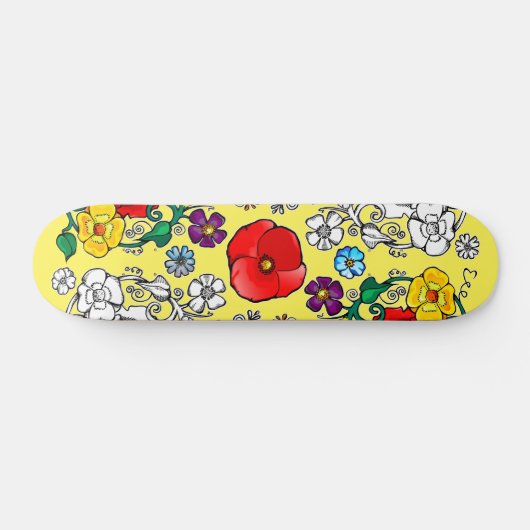Tapis de fleurs au coquelicot persoonlijk skateboard (Horizontaal)