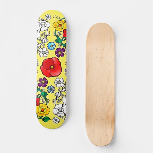 Tapis de fleurs au coquelicot persoonlijk skateboard (Voorkant)