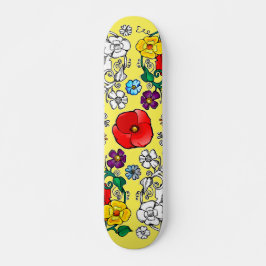 Tapis de fleurs au coquelicot persoonlijk skateboard