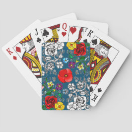 Tapis de fleurs au coquelicot pokerkaarten