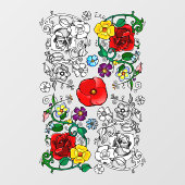 Tapis de fleurs au coquelicot raamsticker (Vel)