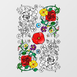 Tapis de fleurs au coquelicot raamsticker