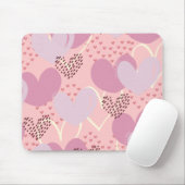 Tapis de souris coeurs roos bonbon, rouge, beige muismat (Met muis)