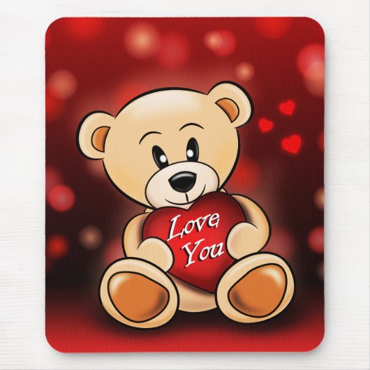 Tapis De Souris L'ourson houdt van je Muismat (Voorkant)